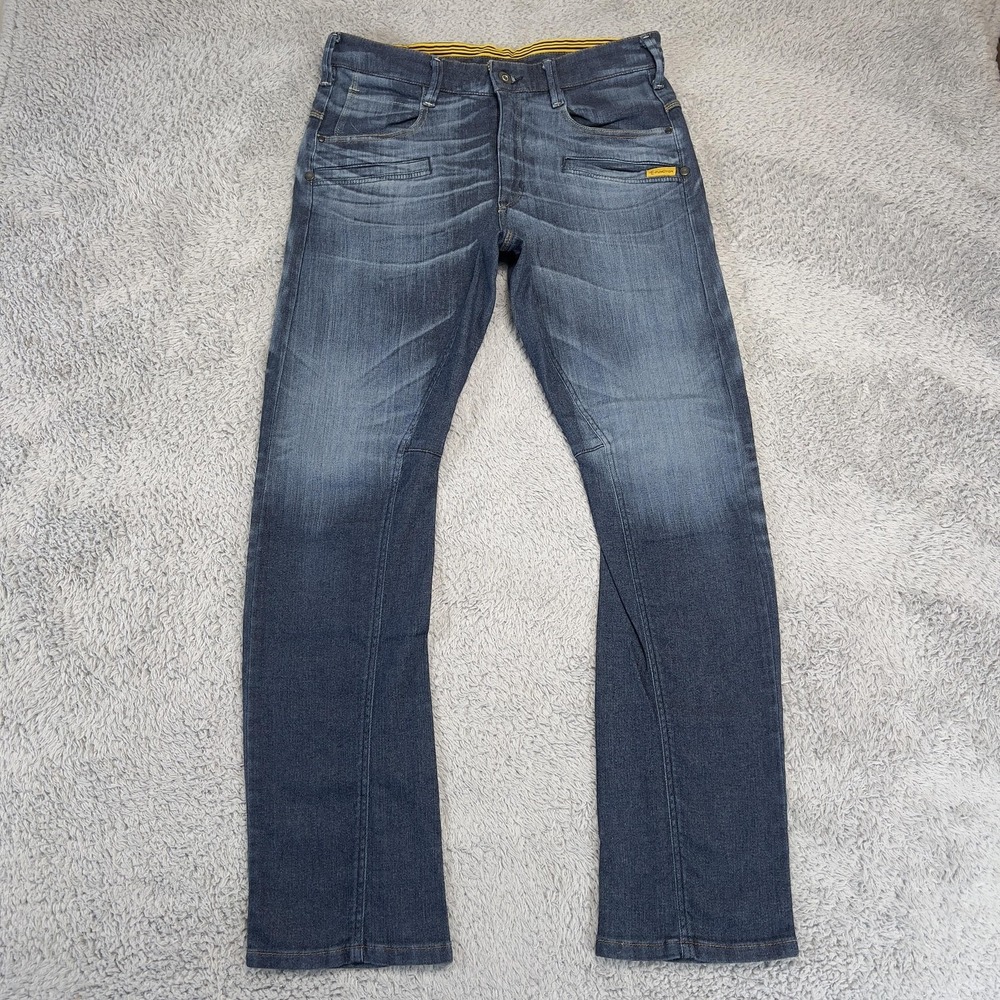 Edwin E-function EZ-820 Jeans Mens 33x30 Blue Slim Straight Stretch Denim